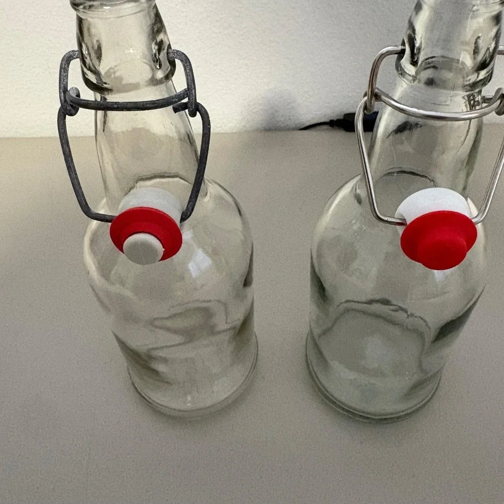 EZ Cap Swing Top Glass Bottles Clear 10 Inch Home Brew Kombucha Set of 2